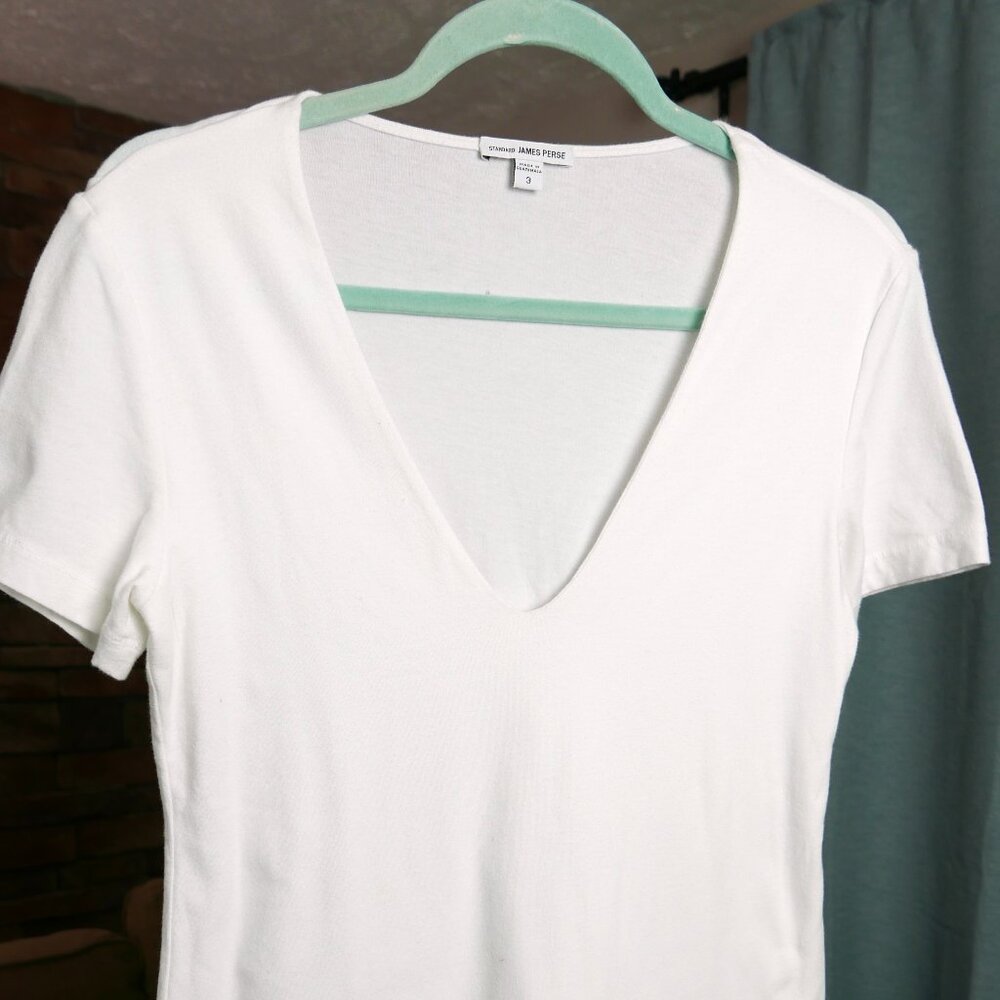 White V Neck Lined James Perse 3